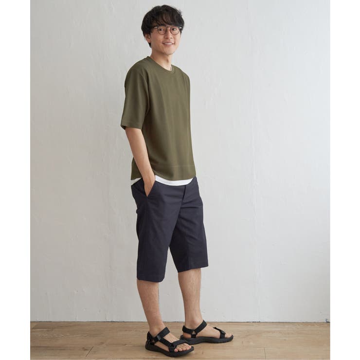 【吸水速乾】ドライ鹿の子5分袖レイヤードTシャツ | ikka  | 詳細画像15 