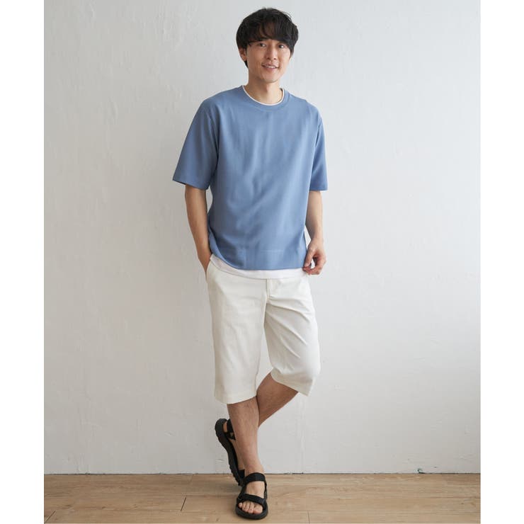 【吸水速乾】ドライ鹿の子5分袖レイヤードTシャツ | ikka  | 詳細画像17 