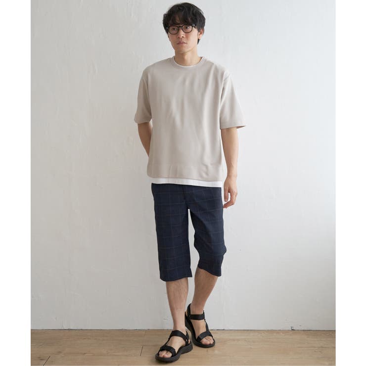 【吸水速乾】ドライ鹿の子5分袖レイヤードTシャツ | ikka  | 詳細画像24 