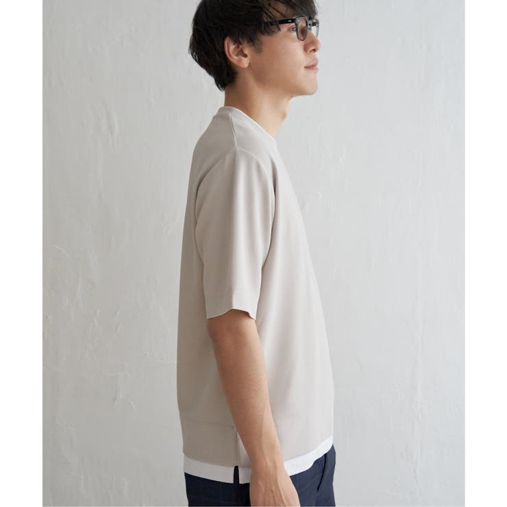 【吸水速乾】ドライ鹿の子5分袖レイヤードTシャツ | ikka  | 詳細画像26 