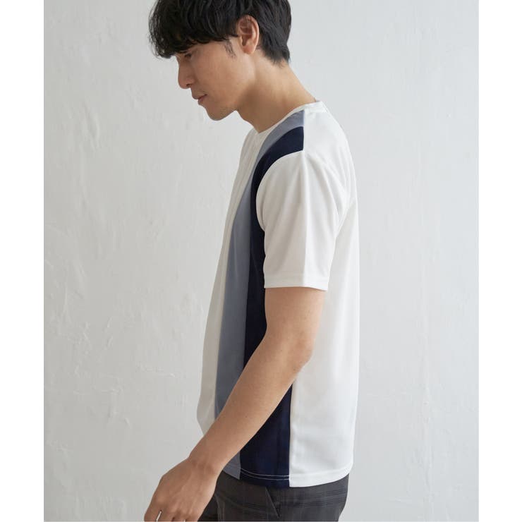 【接触冷感／親子コーデ】速乾COOL縦切り替えTシャツ | ikka  | 詳細画像8 