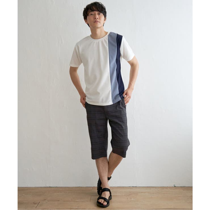 【接触冷感／親子コーデ】速乾COOL縦切り替えTシャツ | ikka  | 詳細画像2 