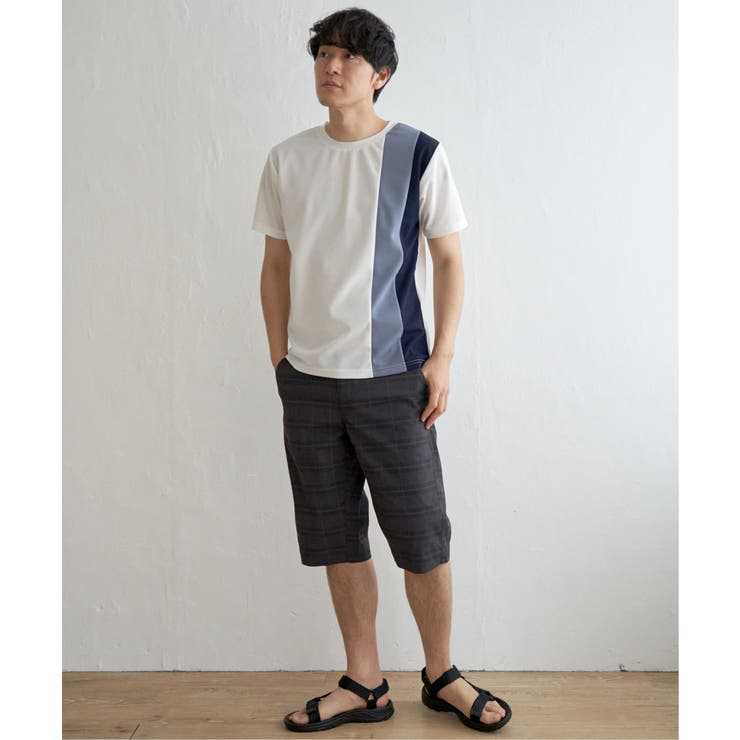 【接触冷感／親子コーデ】速乾COOL縦切り替えTシャツ | ikka  | 詳細画像3 