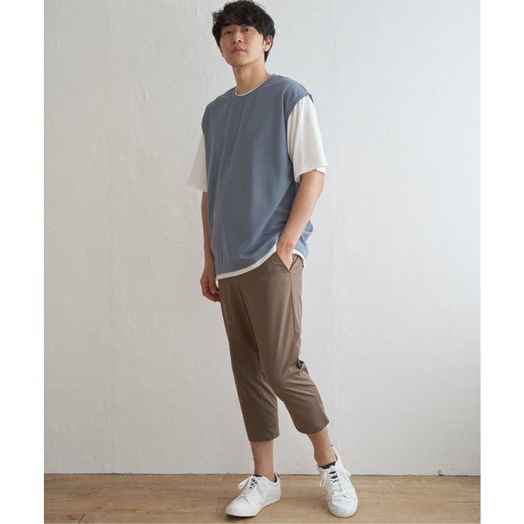 【接触冷感／親子コーデ】速乾COOLフェイクベストTシャツ | ikka  | 詳細画像15 