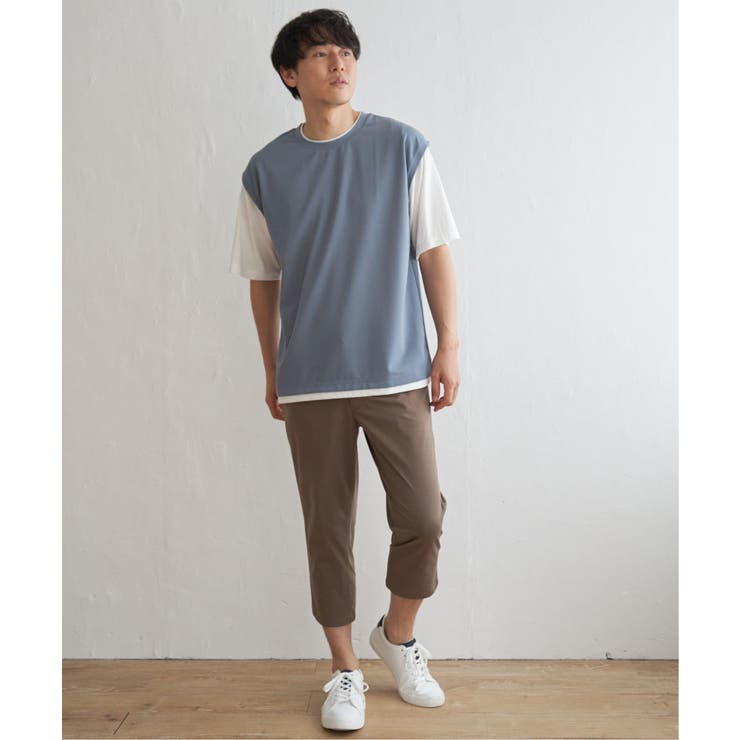 【接触冷感／親子コーデ】速乾COOLフェイクベストTシャツ | ikka  | 詳細画像16 