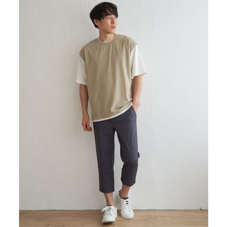 【接触冷感／親子コーデ】速乾COOLフェイクベストTシャツ | ikka  | 詳細画像18 