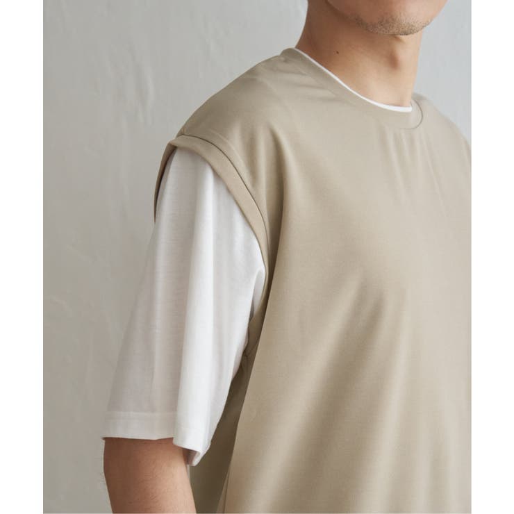 【接触冷感／親子コーデ】速乾COOLフェイクベストTシャツ | ikka  | 詳細画像25 