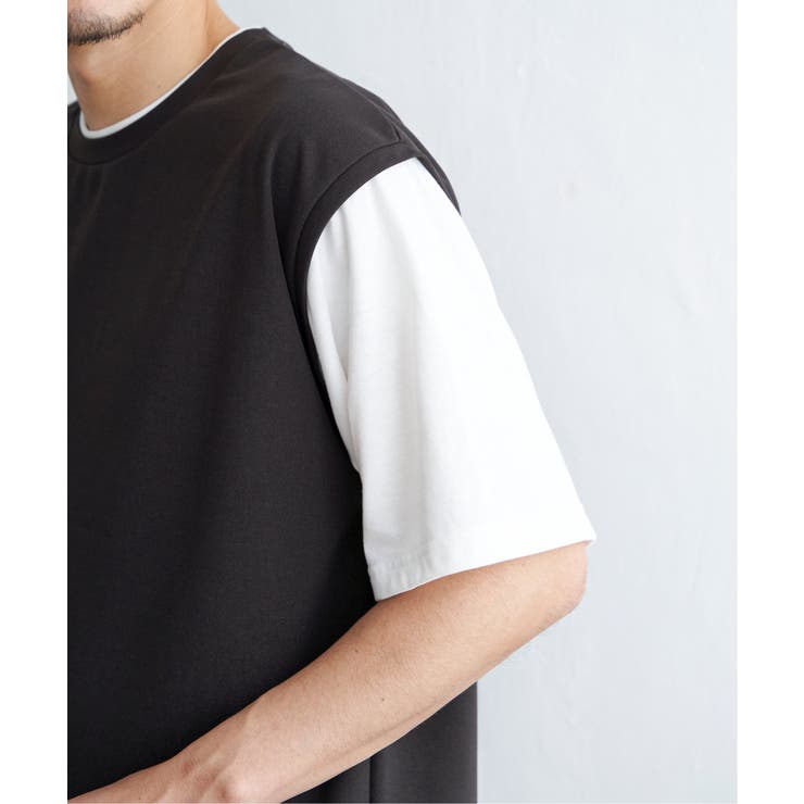 【接触冷感／親子コーデ】速乾COOLフェイクベストＴシャツ | ikka  | 詳細画像14 