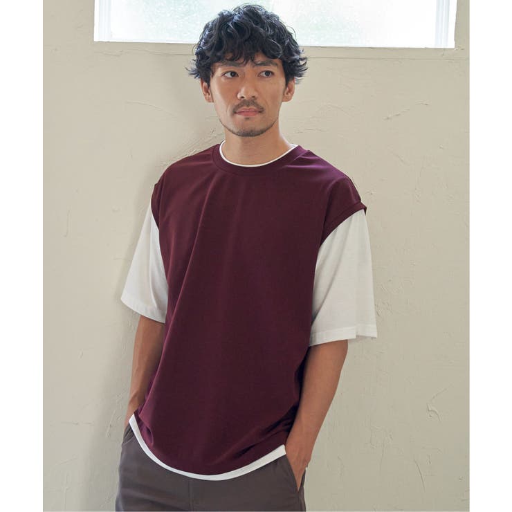 【接触冷感／親子コーデ】速乾COOLフェイクベストＴシャツ | ikka  | 詳細画像3 
