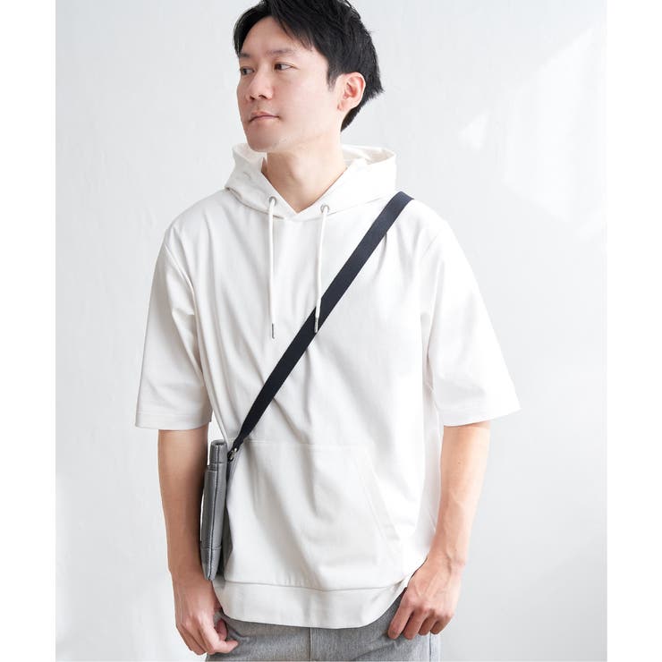 【接触冷感／抗菌防臭】GOKU楽セイケツ5分袖パーカ | ikka  | 詳細画像7 