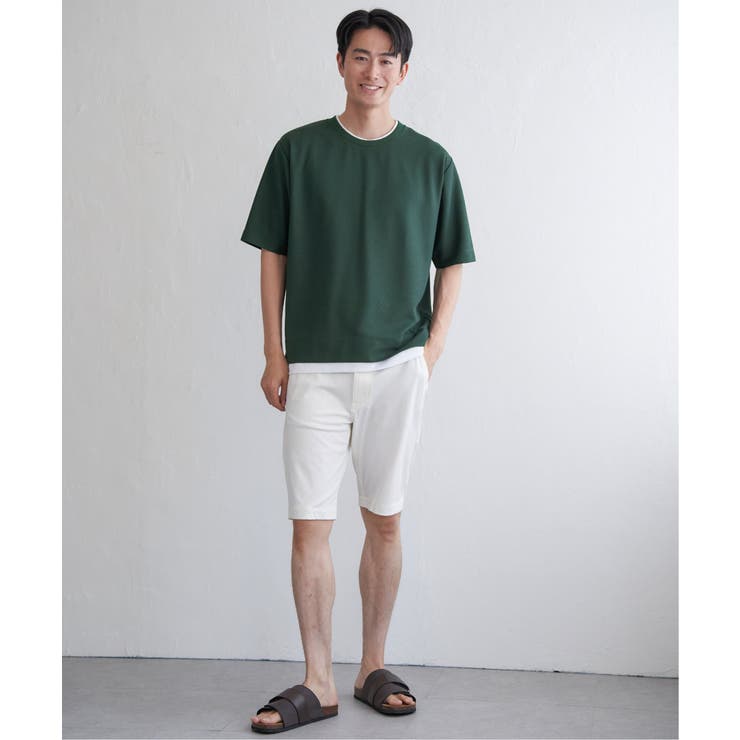 【お得だ値】ドライ鹿の子レイヤードTシャツ5分袖【吸水速乾】 | ikka  | 詳細画像9 