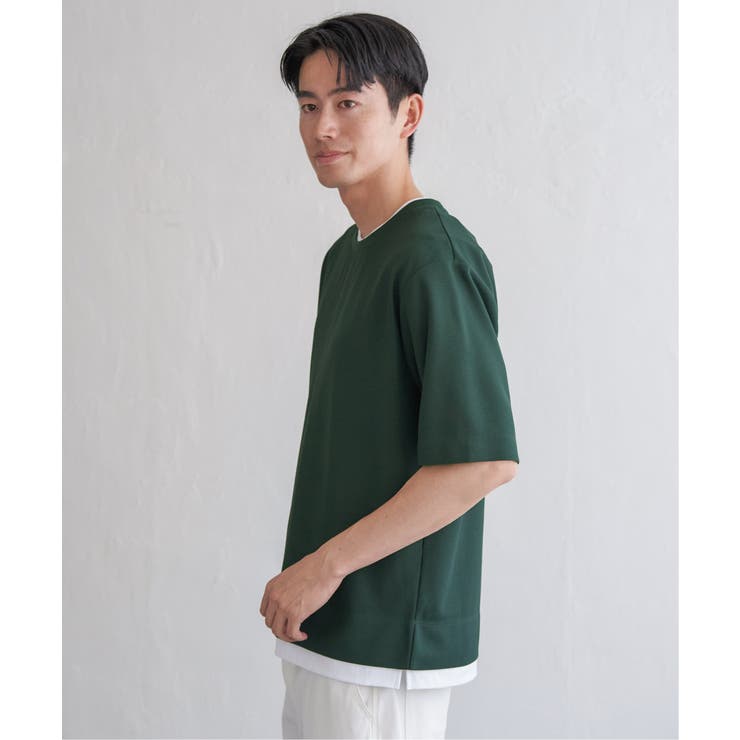 【お得だ値】ドライ鹿の子レイヤードTシャツ5分袖【吸水速乾】 | ikka  | 詳細画像11 