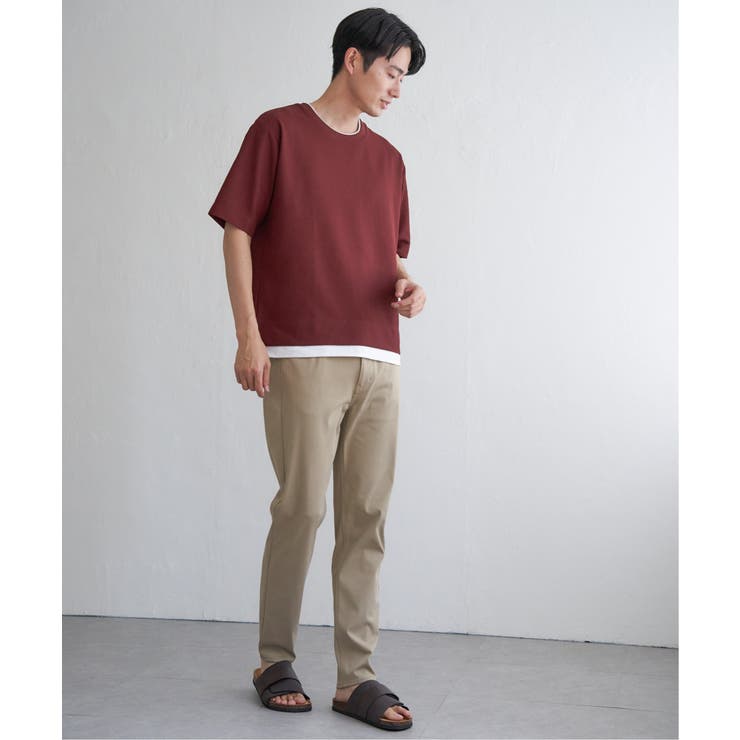 【お得だ値】ドライ鹿の子レイヤードTシャツ5分袖【吸水速乾】 | ikka  | 詳細画像4 