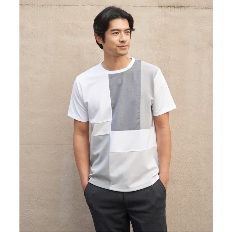 ホワイト | 【雑誌MonoMax5月号掲載】ブロックス冷感切り替えTシャツ「小泉孝太郎さん着… | ikka 
