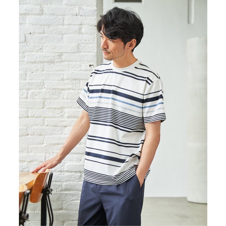 【MonoMax × 小泉孝太郎】冷感DRYポンチボーダーTシャツ「小泉孝太郎さ… | ikka  | 詳細画像4 