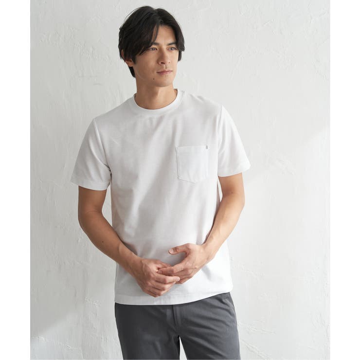 【吸水速乾】冷感DRYメランジ梨地Tシャツ | ikka  | 詳細画像10 