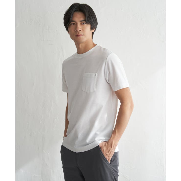 ホワイト | 【吸水速乾】冷感DRYメランジ梨地Tシャツ | ikka 