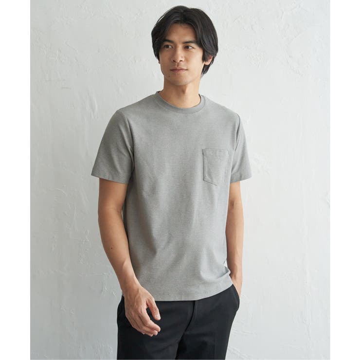 【吸水速乾】冷感DRYメランジ梨地Tシャツ | ikka  | 詳細画像14 