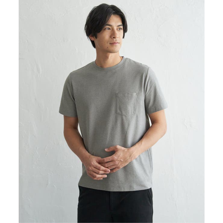グレー | 【吸水速乾】冷感DRYメランジ梨地Tシャツ | ikka 