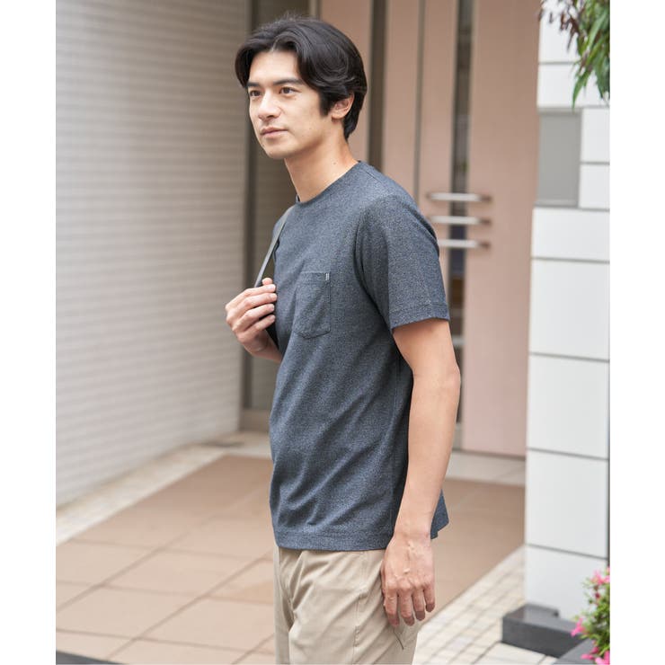 【吸水速乾】冷感DRYメランジ梨地Tシャツ | ikka  | 詳細画像26 