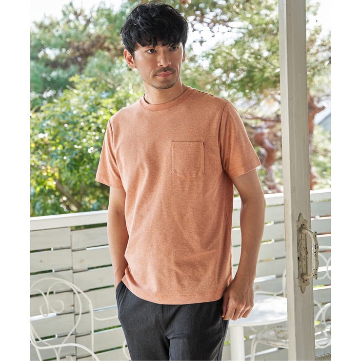 オレンジ | 【吸水速乾】冷感DRYメランジ梨地Tシャツ | ikka 