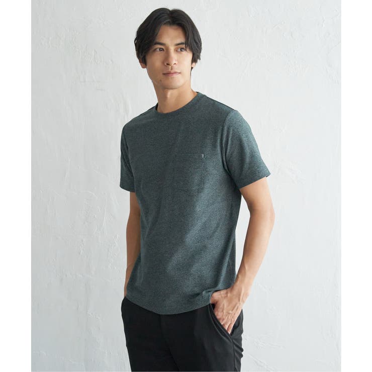 グリーン | 【吸水速乾】冷感DRYメランジ梨地Tシャツ | ikka 