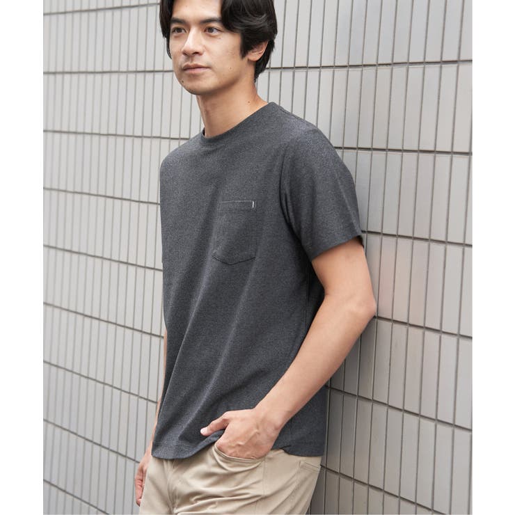 【吸水速乾】冷感DRYメランジ梨地Tシャツ | ikka  | 詳細画像2 