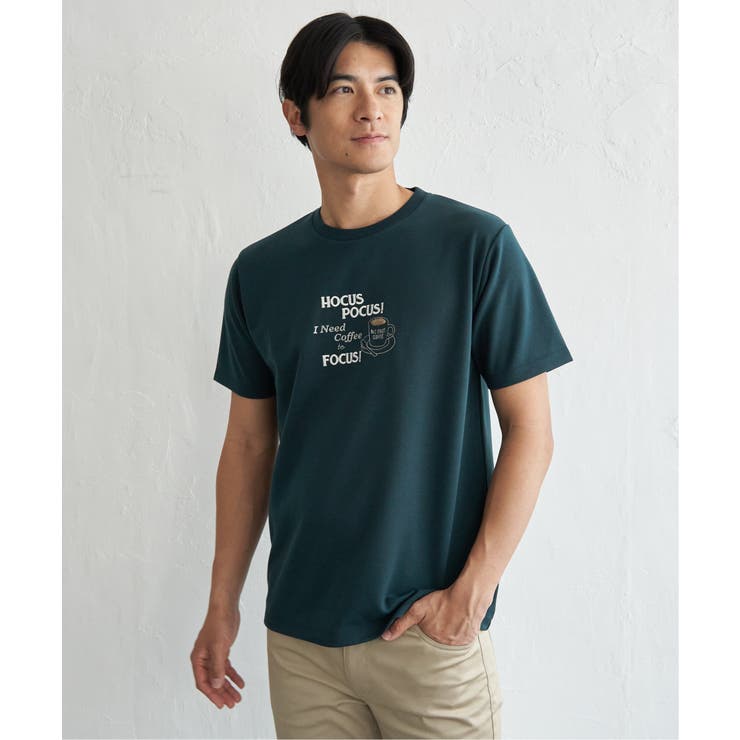 グリーン | 冷感ポンチ刺繍Ｔシャツ | ikka 