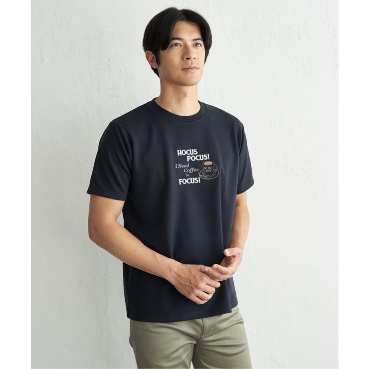 ネイビーブルー | 冷感ポンチ刺繍Ｔシャツ | ikka 