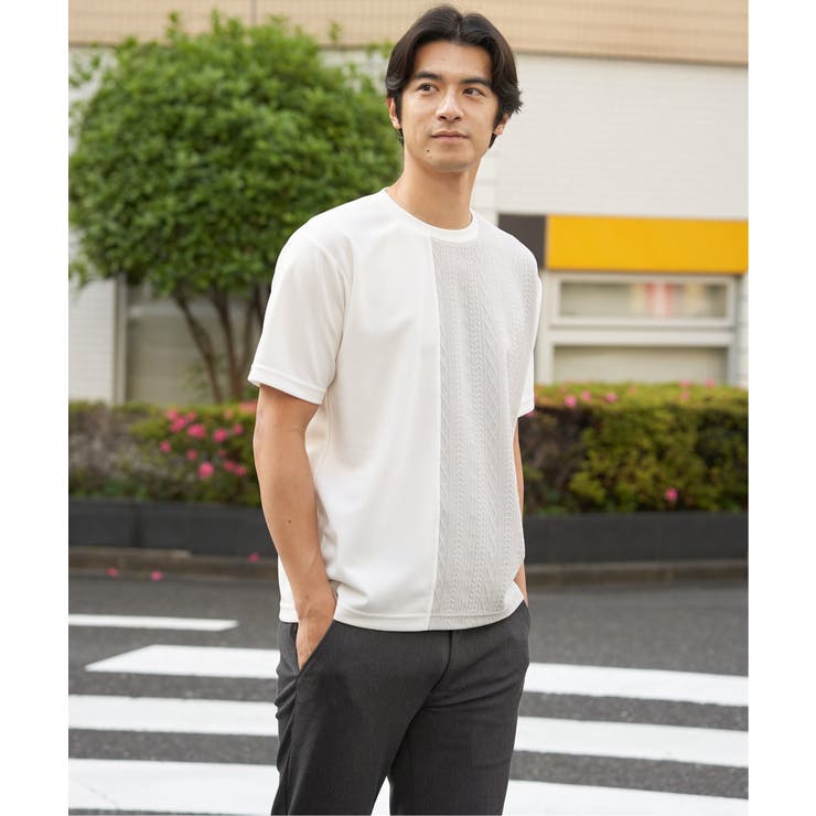 冷感DRYフクレジャカード切り替えTシャツ | ikka  | 詳細画像14 