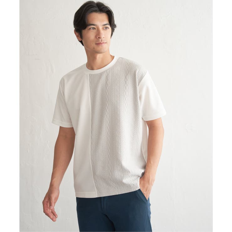 冷感DRYフクレジャカード切り替えTシャツ | ikka  | 詳細画像18 