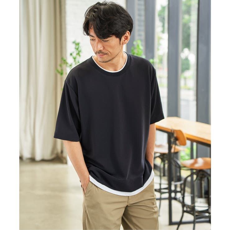 冷感DRYリップル5分袖Tシャツ | ikka  | 詳細画像7 