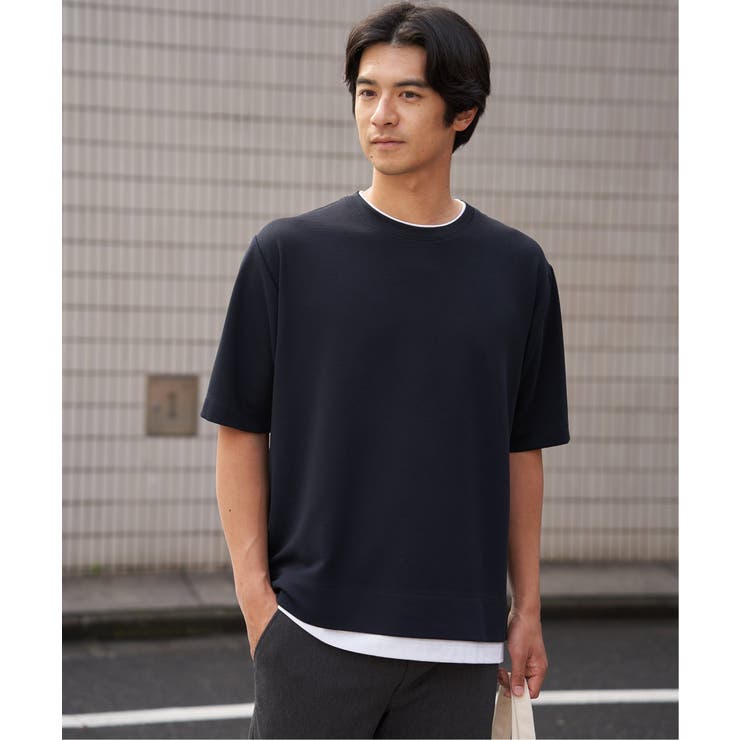 冷感DRYリップル5分袖Tシャツ | ikka  | 詳細画像8 