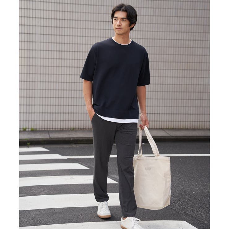 冷感DRYリップル5分袖Tシャツ | ikka  | 詳細画像10 