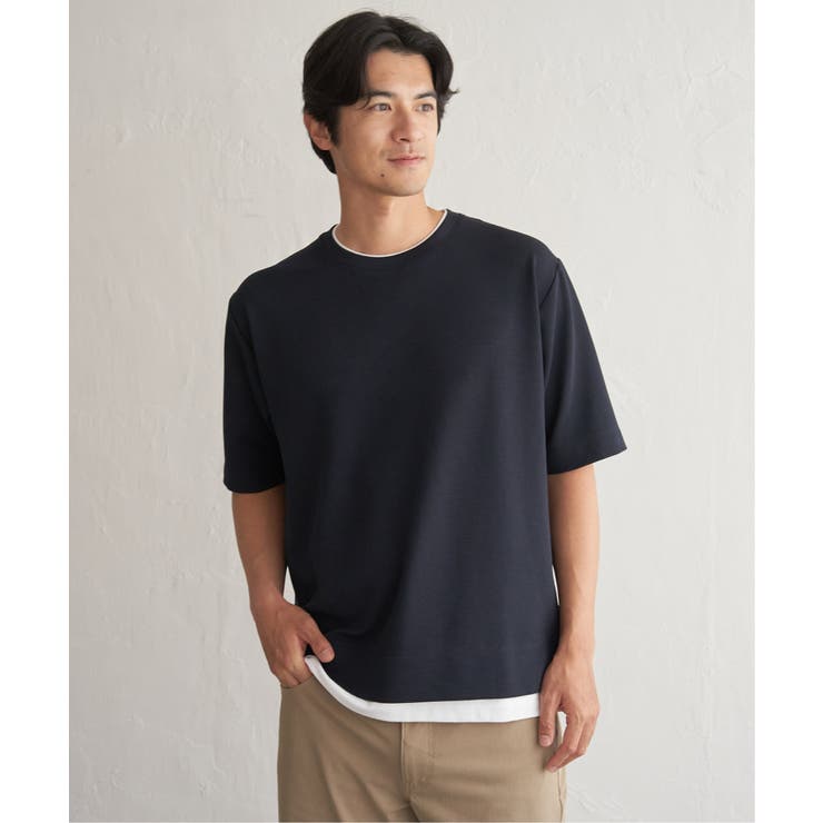 冷感DRYリップル5分袖Tシャツ | ikka  | 詳細画像12 