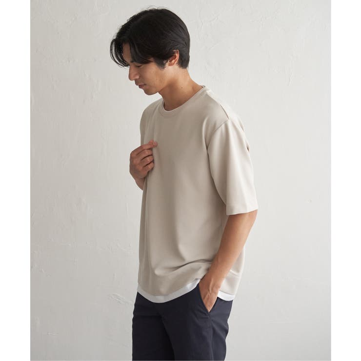 冷感DRYリップル5分袖Tシャツ | ikka  | 詳細画像22 