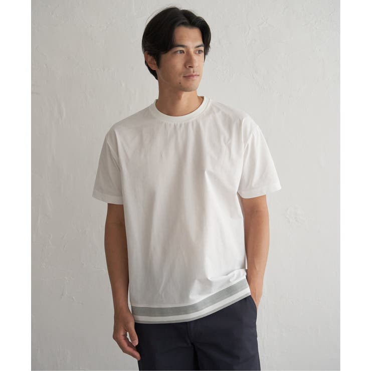 ホワイト | 冷感DRYジョーゼットリブTシャツ | ikka 