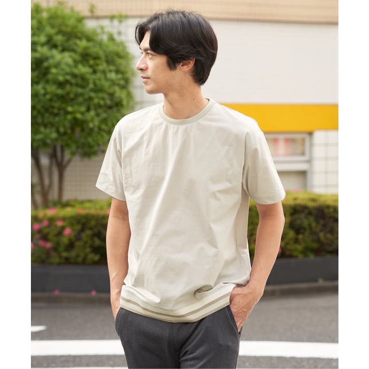 グレージュ | 冷感DRYジョーゼットリブTシャツ | ikka 