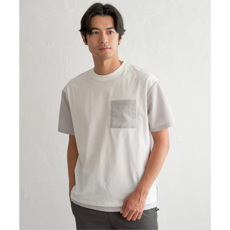 冷感異素材コンビTシャツ | ikka  | 詳細画像11 