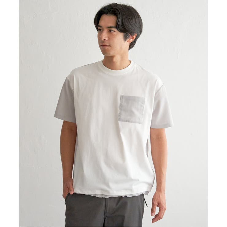 冷感異素材コンビTシャツ | ikka  | 詳細画像12 