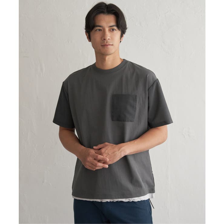冷感異素材コンビTシャツ | ikka  | 詳細画像15 