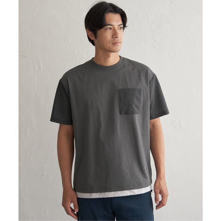 冷感異素材コンビTシャツ | ikka  | 詳細画像16 
