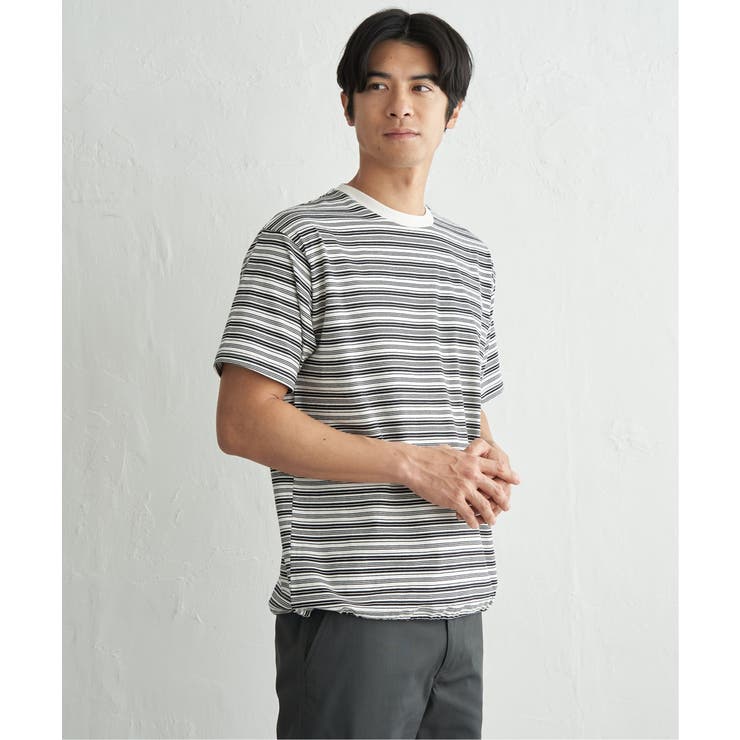 【お得だ値】冷感コットンドロストボーダーTシャツ | ikka  | 詳細画像17 