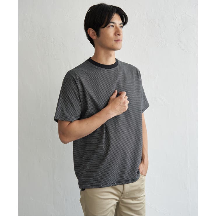 【お得だ値】冷感コットンドロストボーダーTシャツ | ikka  | 詳細画像20 