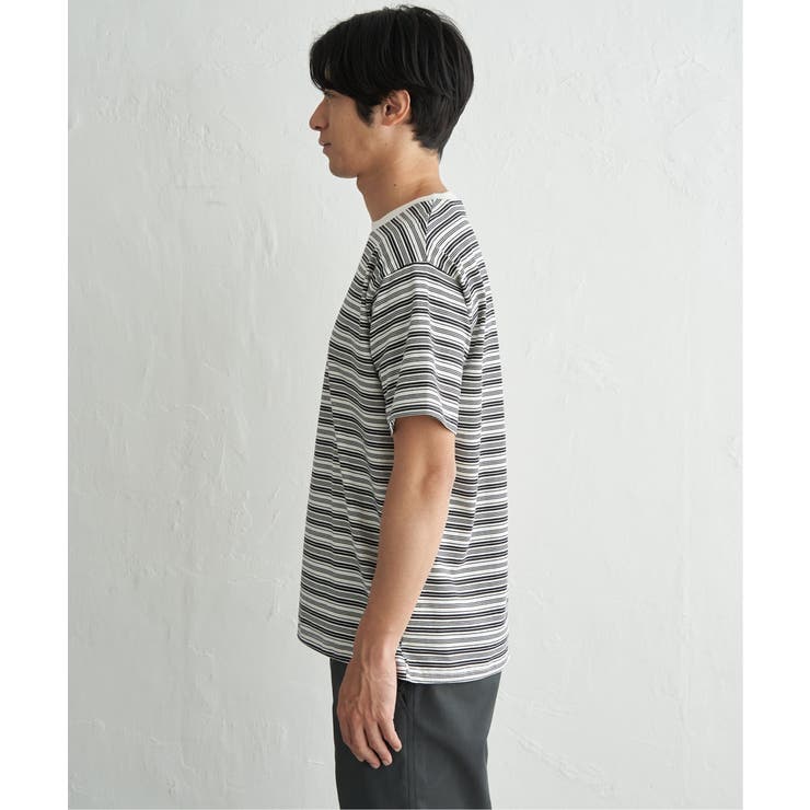 【お得だ値】冷感コットンドロストボーダーTシャツ | ikka  | 詳細画像31 