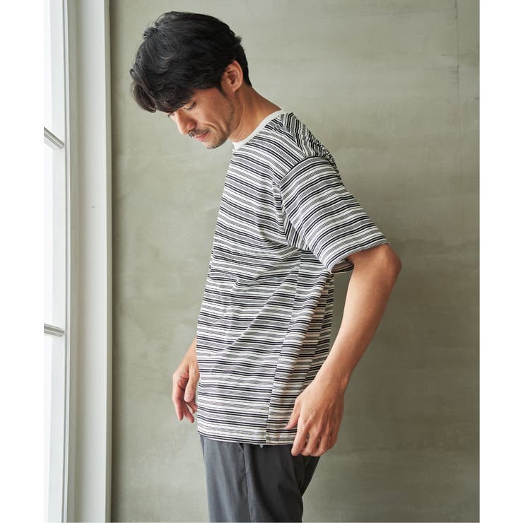 【お得だ値】冷感コットンドロストボーダーTシャツ | ikka  | 詳細画像2 