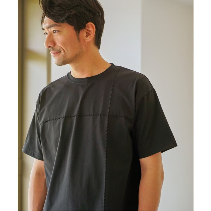 【接触冷感】ステッチ刺繍Tシャツ | ikka  | 詳細画像1 