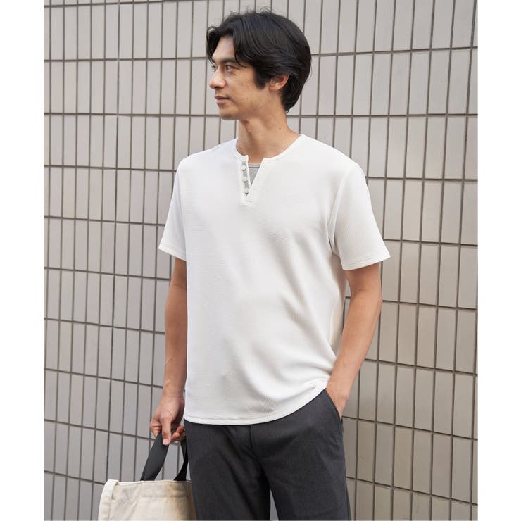【お得だ値】冷感フェイクヘンリーネックTシャツ | ikka  | 詳細画像7 