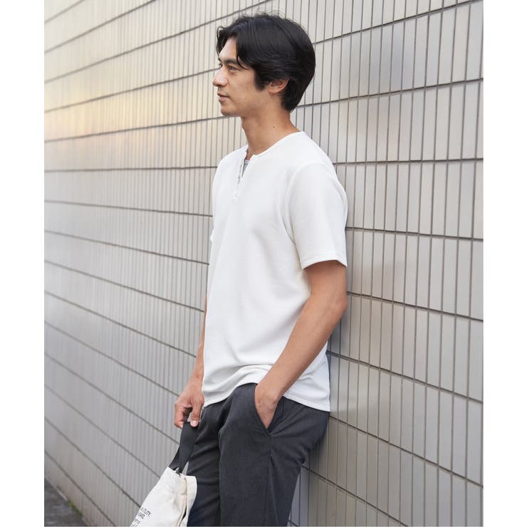 【お得だ値】冷感フェイクヘンリーネックTシャツ | ikka  | 詳細画像8 