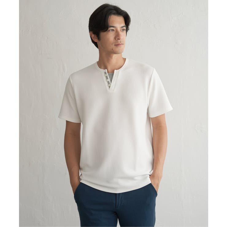 【お得だ値】冷感フェイクヘンリーネックTシャツ | ikka  | 詳細画像11 